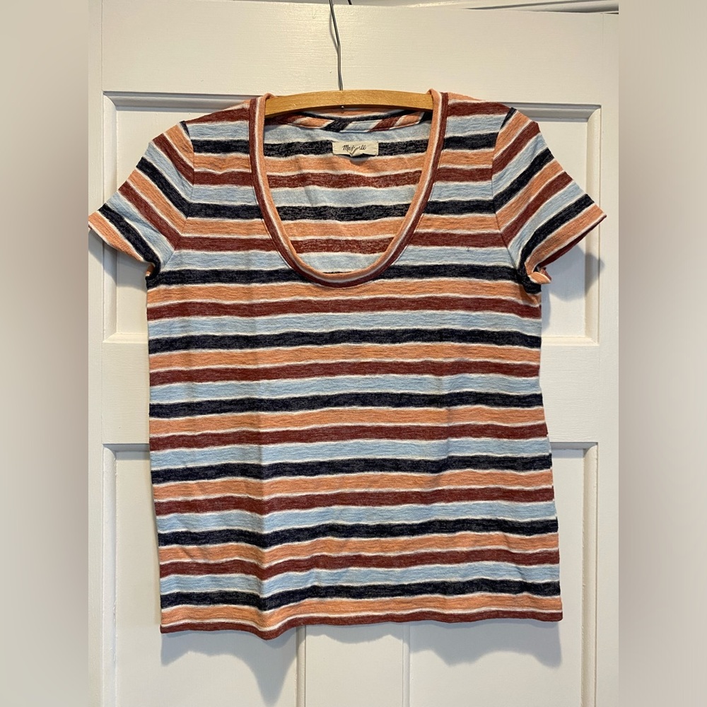 Madewell Scoop neck Top Tee Striped XS